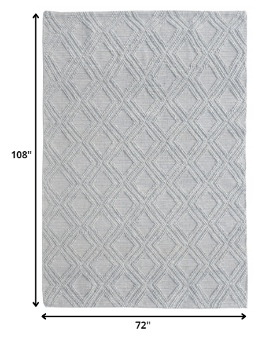 6' X 9' Grey Geometric Area Rug