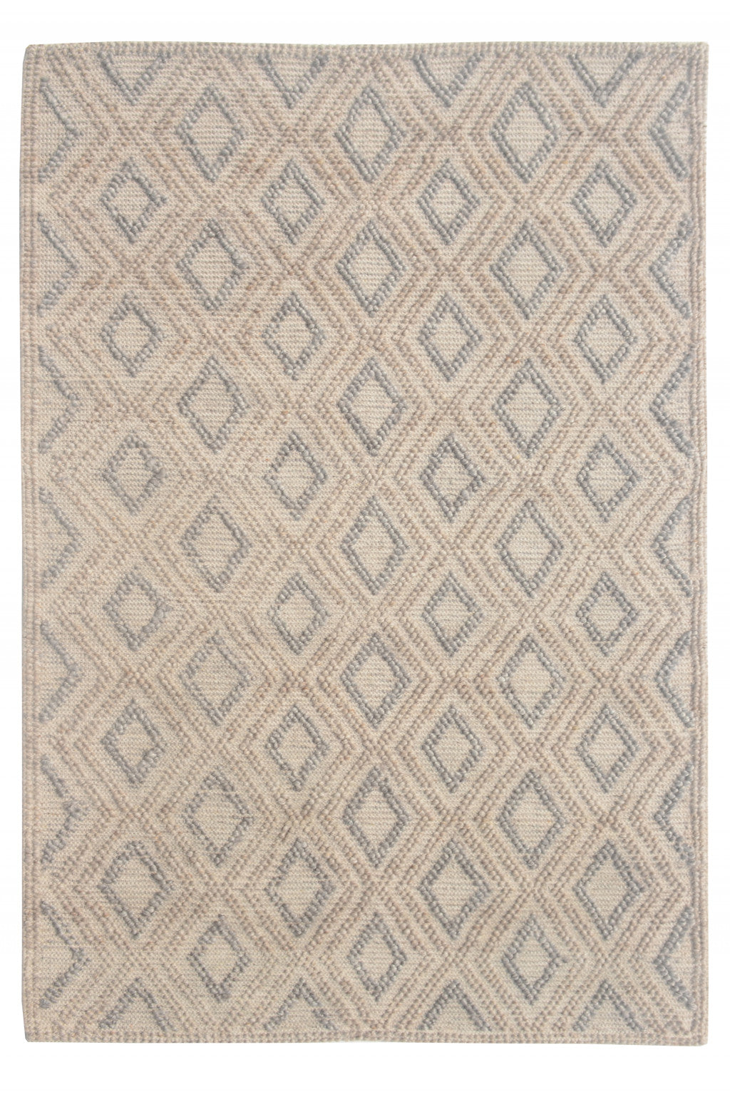5’ x 7’ Tan Gray Diamond Lattice Modern Area Rug