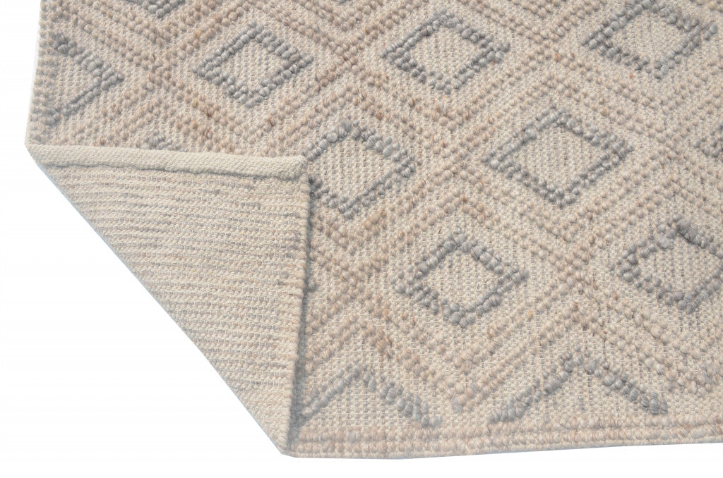 5’ x 7’ Tan Gray Diamond Lattice Modern Area Rug