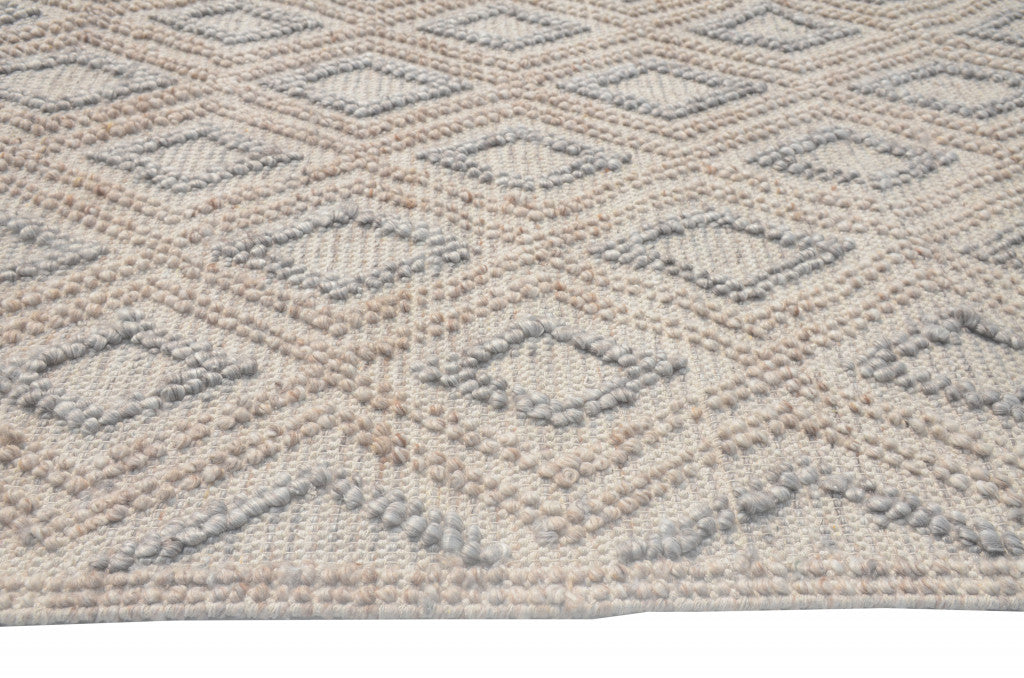 5’ x 7’ Tan Gray Diamond Lattice Modern Area Rug