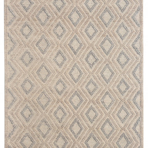 6’ x 9’ Tan Gray Diamond Lattice Modern Area Rug