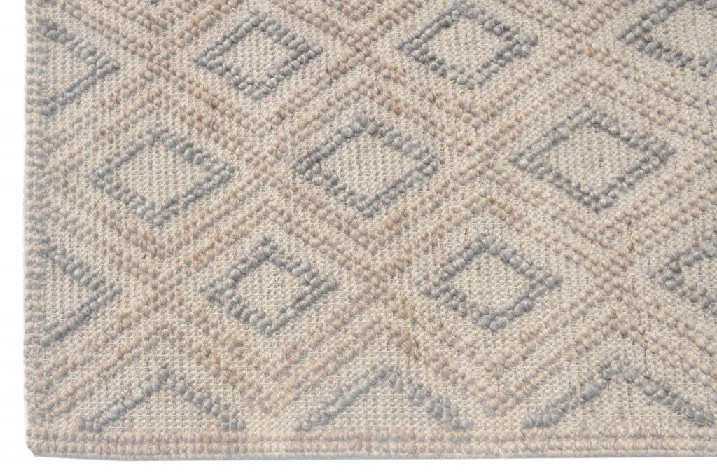 6’ x 9’ Tan Gray Diamond Lattice Modern Area Rug