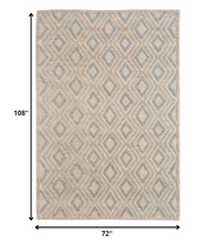 6’ x 9’ Tan Gray Diamond Lattice Modern Area Rug