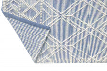 5’ x 7’ Blue Ivory Tribal Geometric Pattern Area Rug