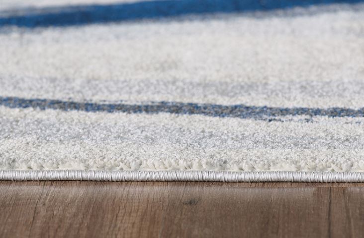 7’ x 10’ Navy Ivory Abstract Strokes Modern Area Rug