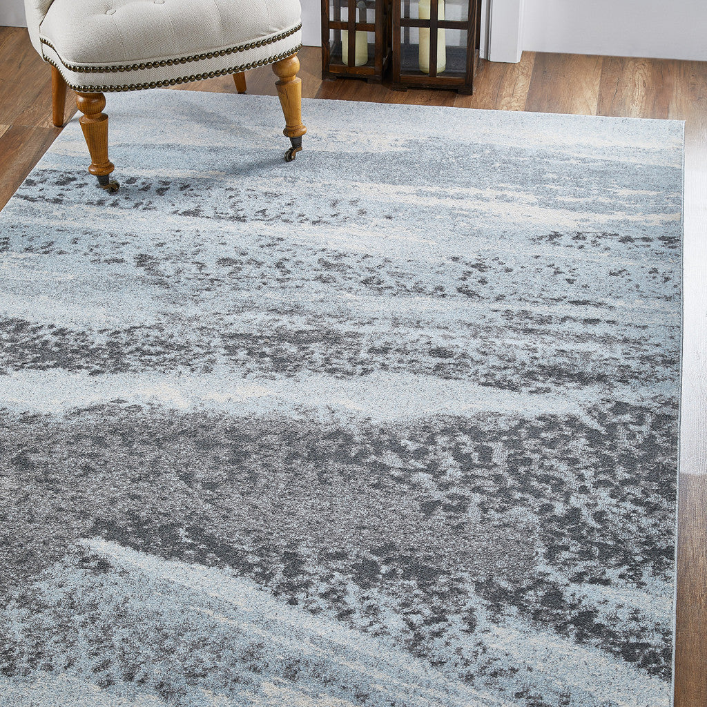 5’ x 8’ Blue Gray Abstract Mist Modern Area Rug