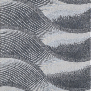 5’ x 8’ Gray Blue Abstract Waves Modern Area Rug