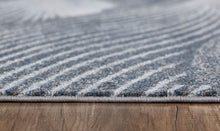 5’ x 8’ Gray Blue Abstract Waves Modern Area Rug