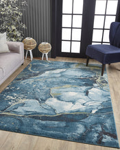 Blue Sage Abstract Stone Modern Area Rug - 5’ x 8’