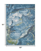 Blue Sage Abstract Stone Modern Area Rug - 5’ x 8’