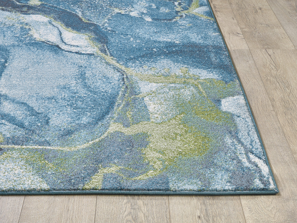 7’ x 10’ Blue Sage Abstract Stone Modern Area Rug