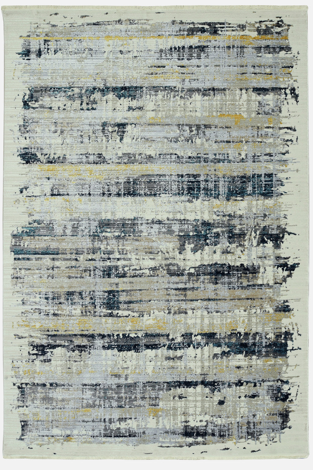 5’ x 8’ Blue White Distressed Traditional Area Rug
