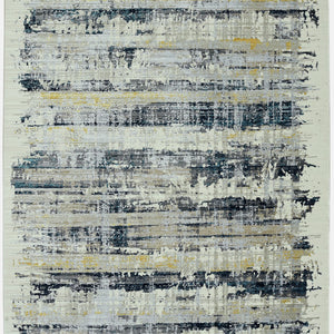 5’ x 8’ Blue White Distressed Traditional Area Rug