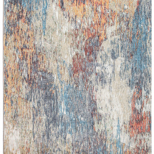 6’ x 9’ Blue Red Abstract Painting Modern Area Rug