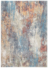 8’ x 10’ Blue Red Abstract Painting Modern Area Rug