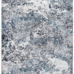 5’ x 8’ Gray Blue Abstract Galaxy Area Rug