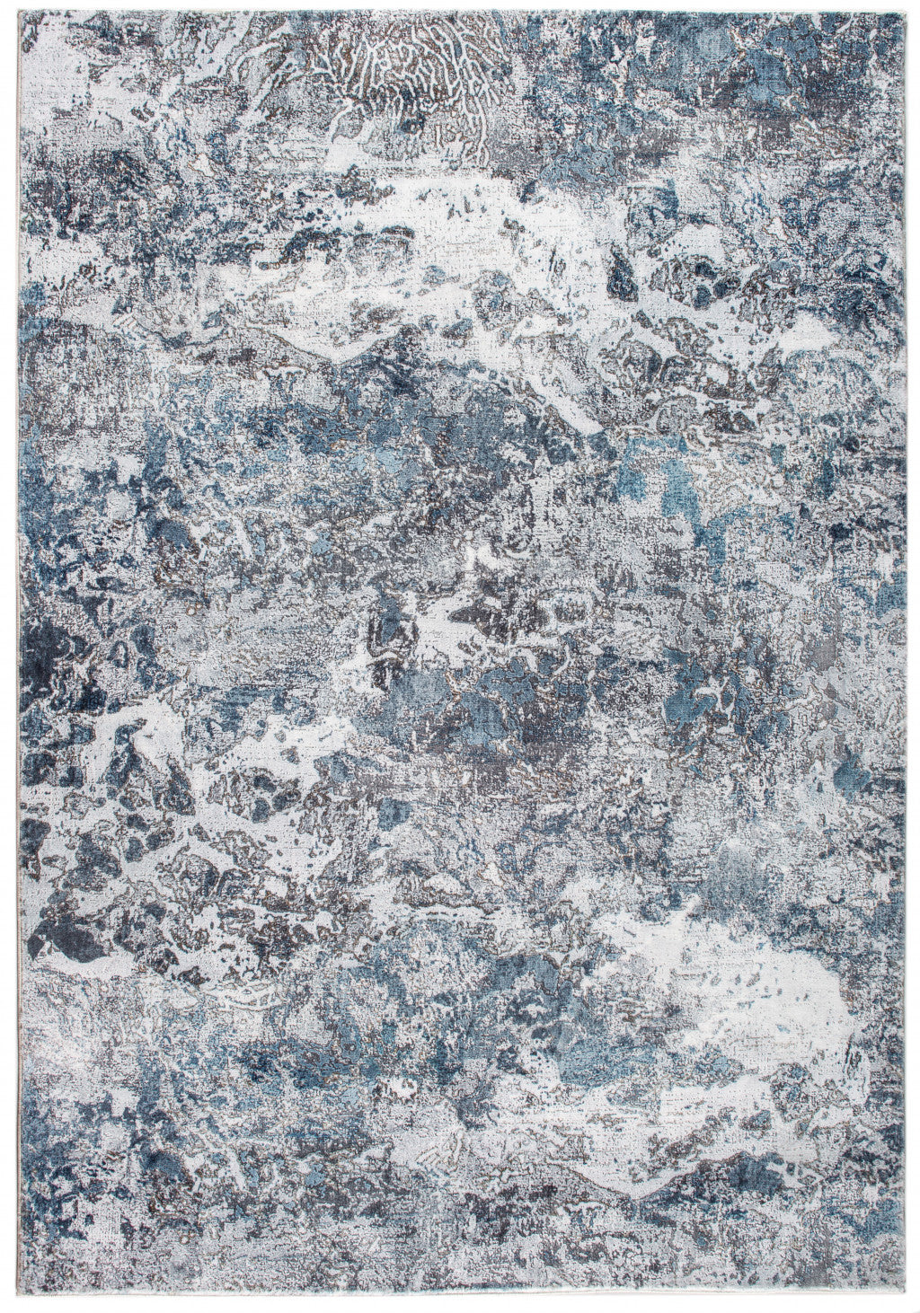 8’ x 10’ Gray Blue Abstract Galaxy Area Rug