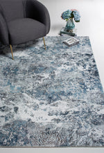 8’ x 10’ Gray Blue Abstract Galaxy Area Rug