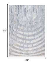 2’ x 7’ Gray Distressed Steps Abstract Runner Rug