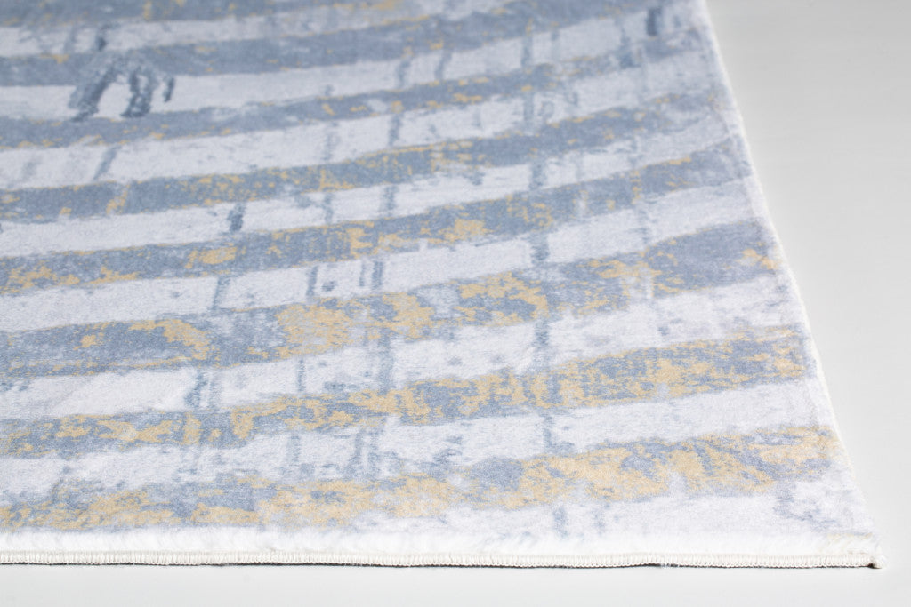 5’ x 8’ Gray Distressed Steps Abstract Area Rug