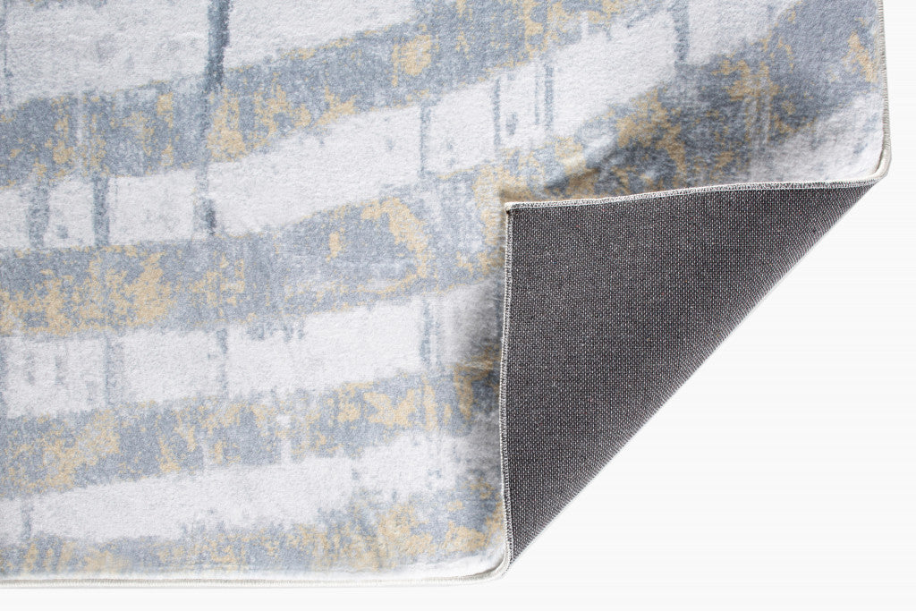 8’ x 10’ Gray Distressed Steps Abstract Area Rug