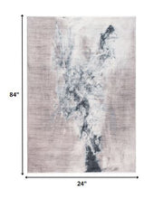 2’ x 7’ Sand Abstract Splash Modern Runner Rug