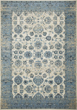 5’ x 8’ Blue Ivory Distressed Oriental Area Rug