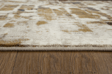 5’ x 8’ Brown Beige Abstract Tiles Distressed Area Rug