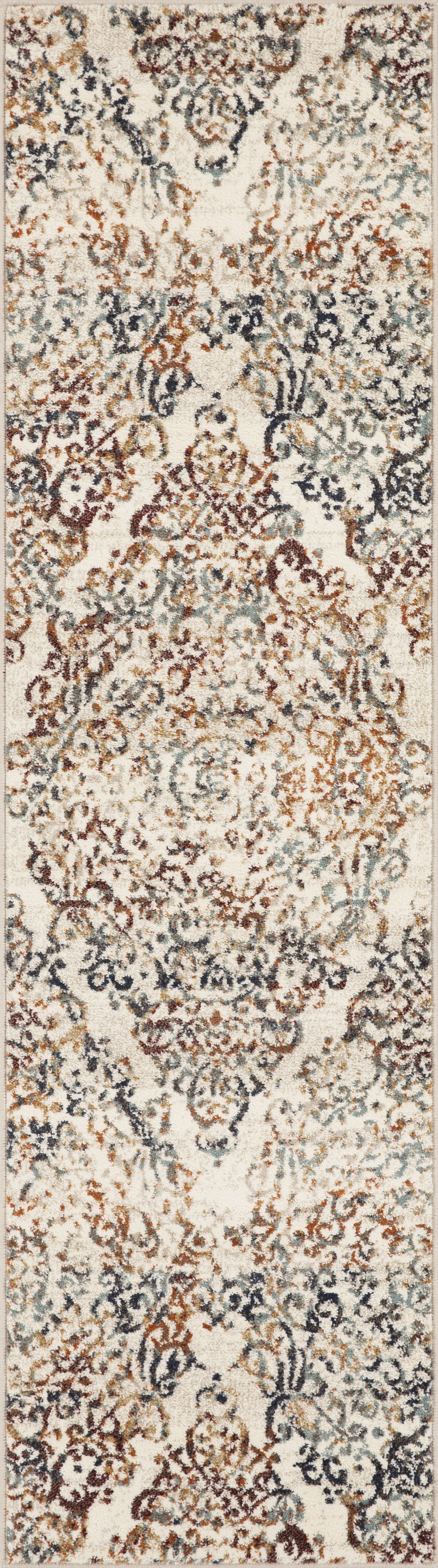 2’ x 8’ Ivory Brown Decorative Diamond Runner Rug