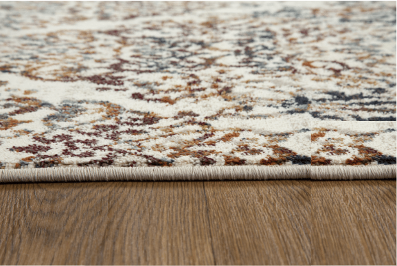 3’ x 5’ Ivory Brown Decorative Diamond Area Rug