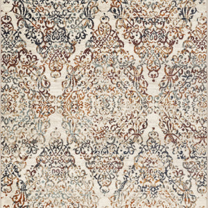 8’ x 11’ Ivory Brown Decorative Diamond Area Rug