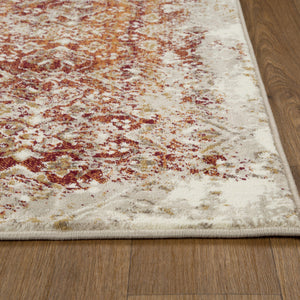 2’ x 8’ Rust Ivory Distressed Diamonds Runner Rug