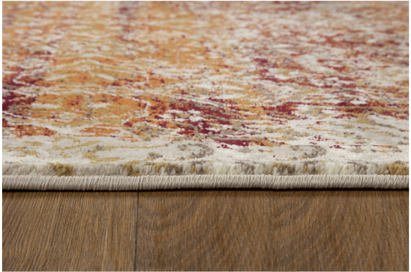 5’ x 8’ Rust Ivory Distressed Diamonds Area Rug