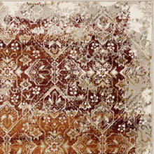 5’ x 8’ Rust Ivory Distressed Diamonds Area Rug