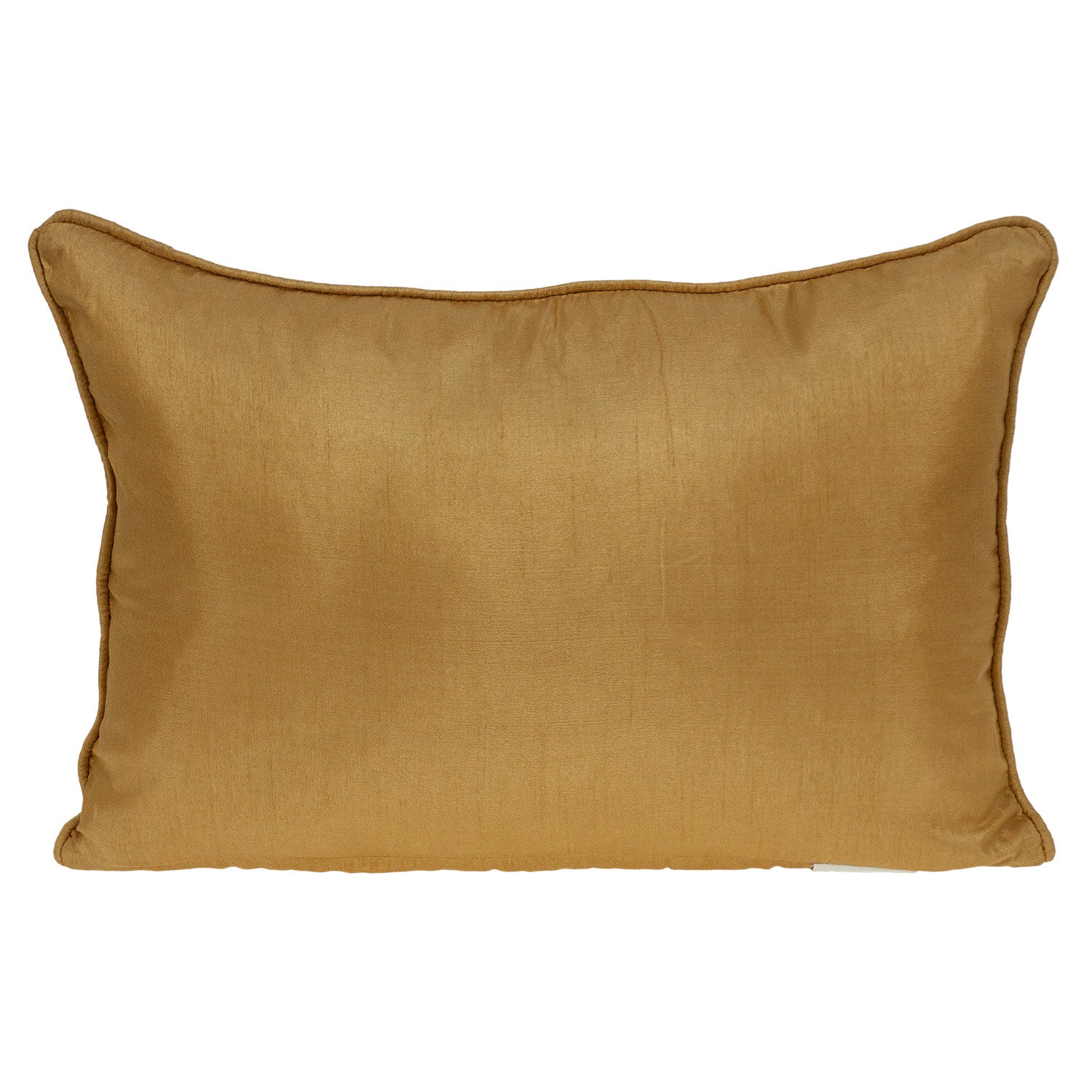 14" X 20" Beige Zippered 100% Cotton Throw Pillow With Embroidery