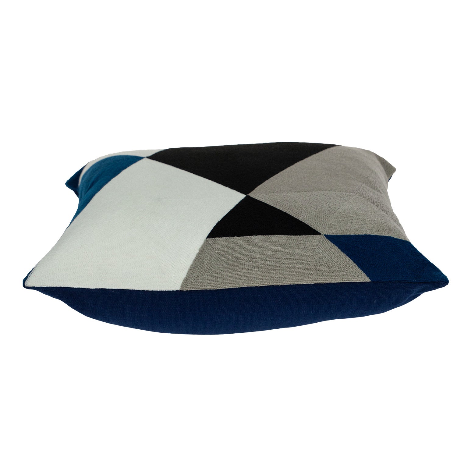 20" X 20" Gray And Black Geometric Zippered 100% Cotton Throw Pillow