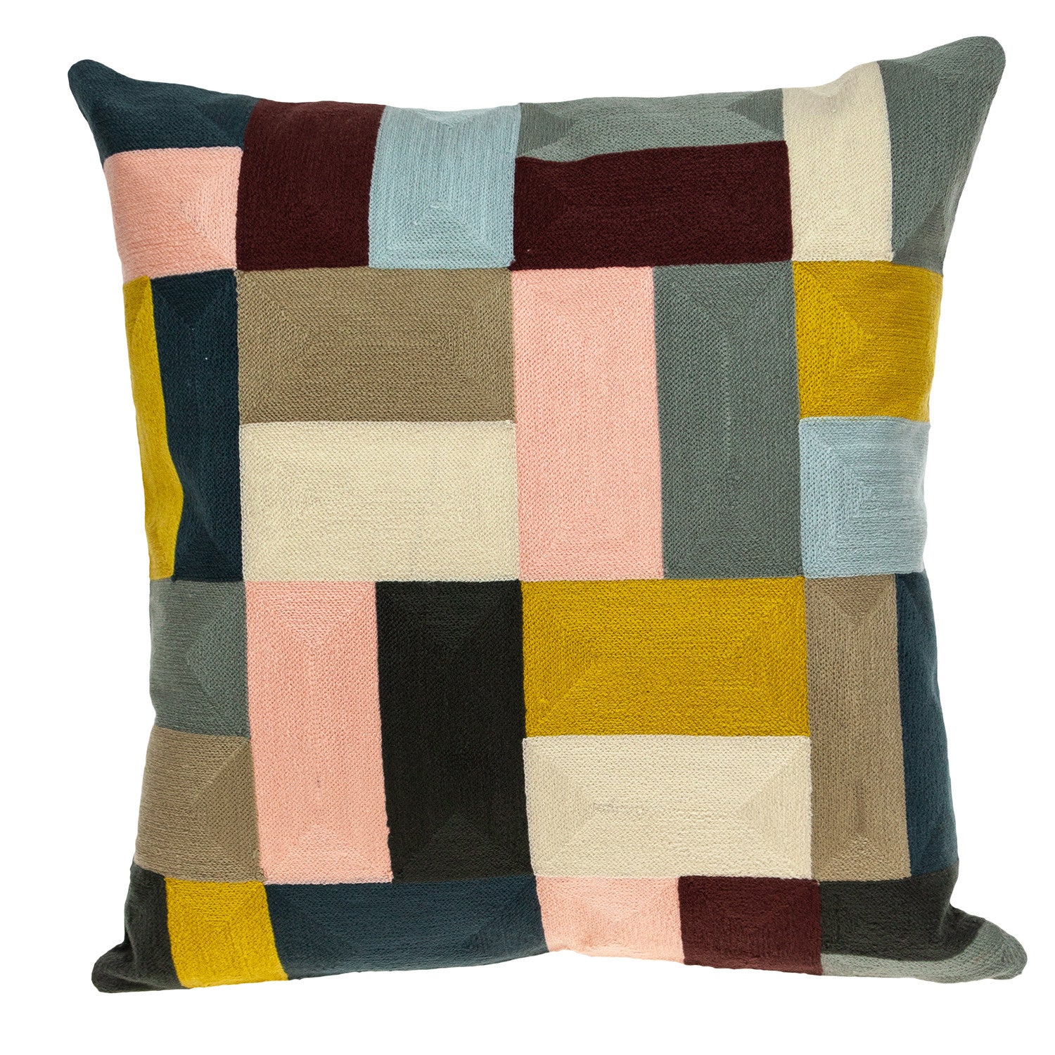 Cojín 100% algodón con cremallera amarilla y negra de 20 "X 20"