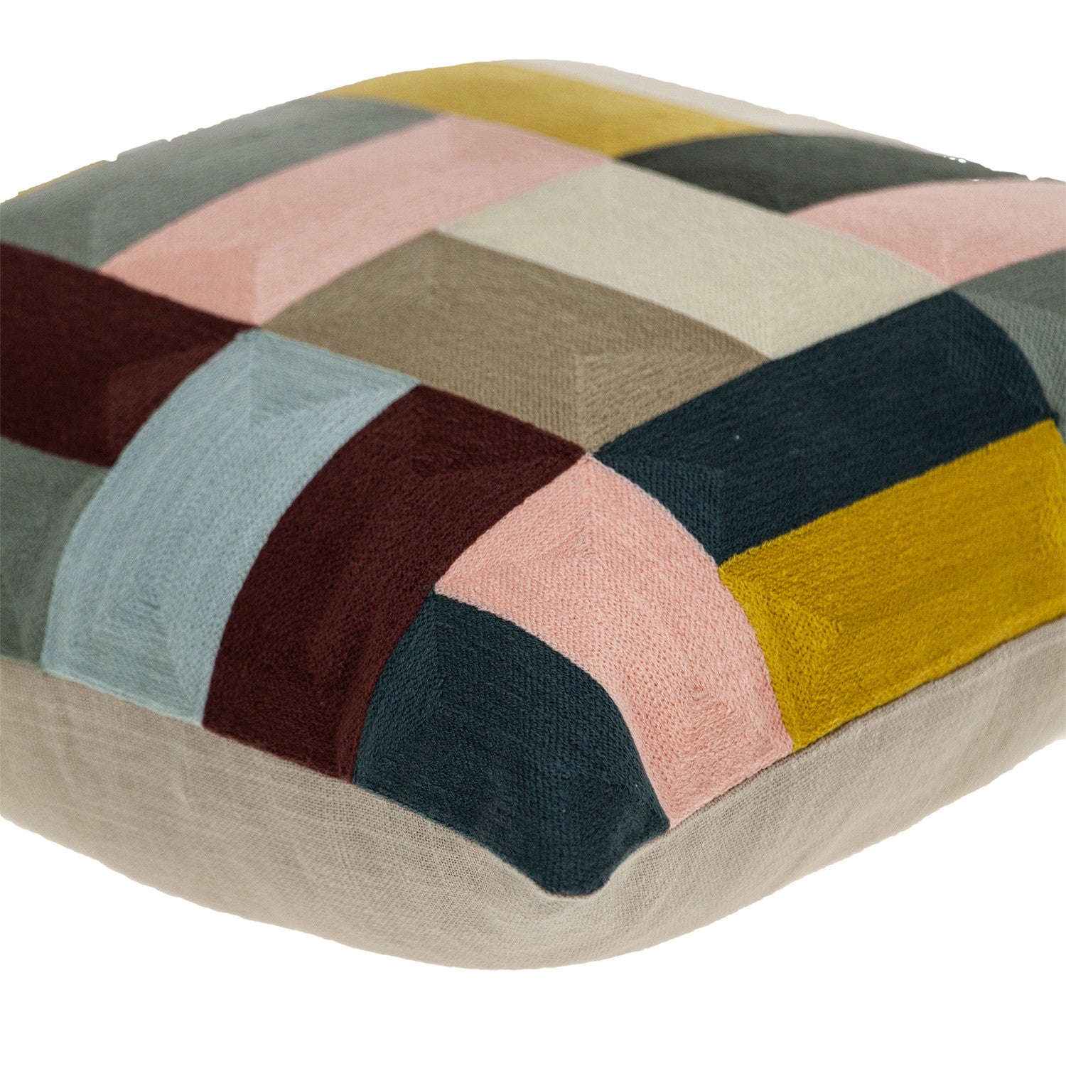 Cojín 100% algodón con cremallera amarilla y negra de 20 "X 20"