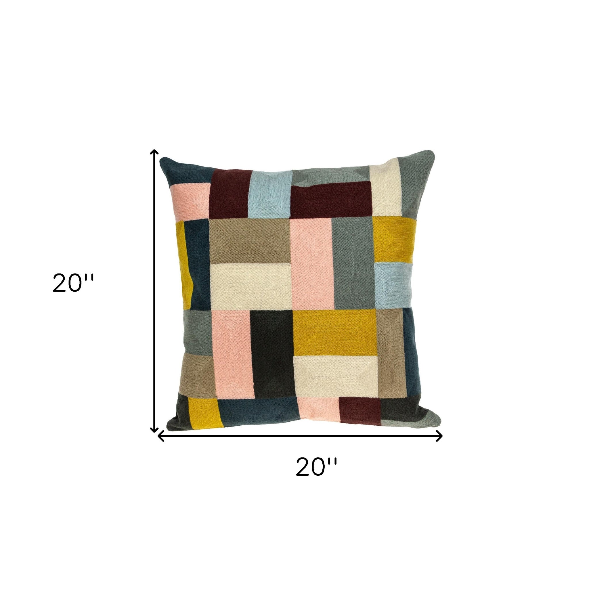 Cojín 100% algodón con cremallera amarilla y negra de 20 "X 20"