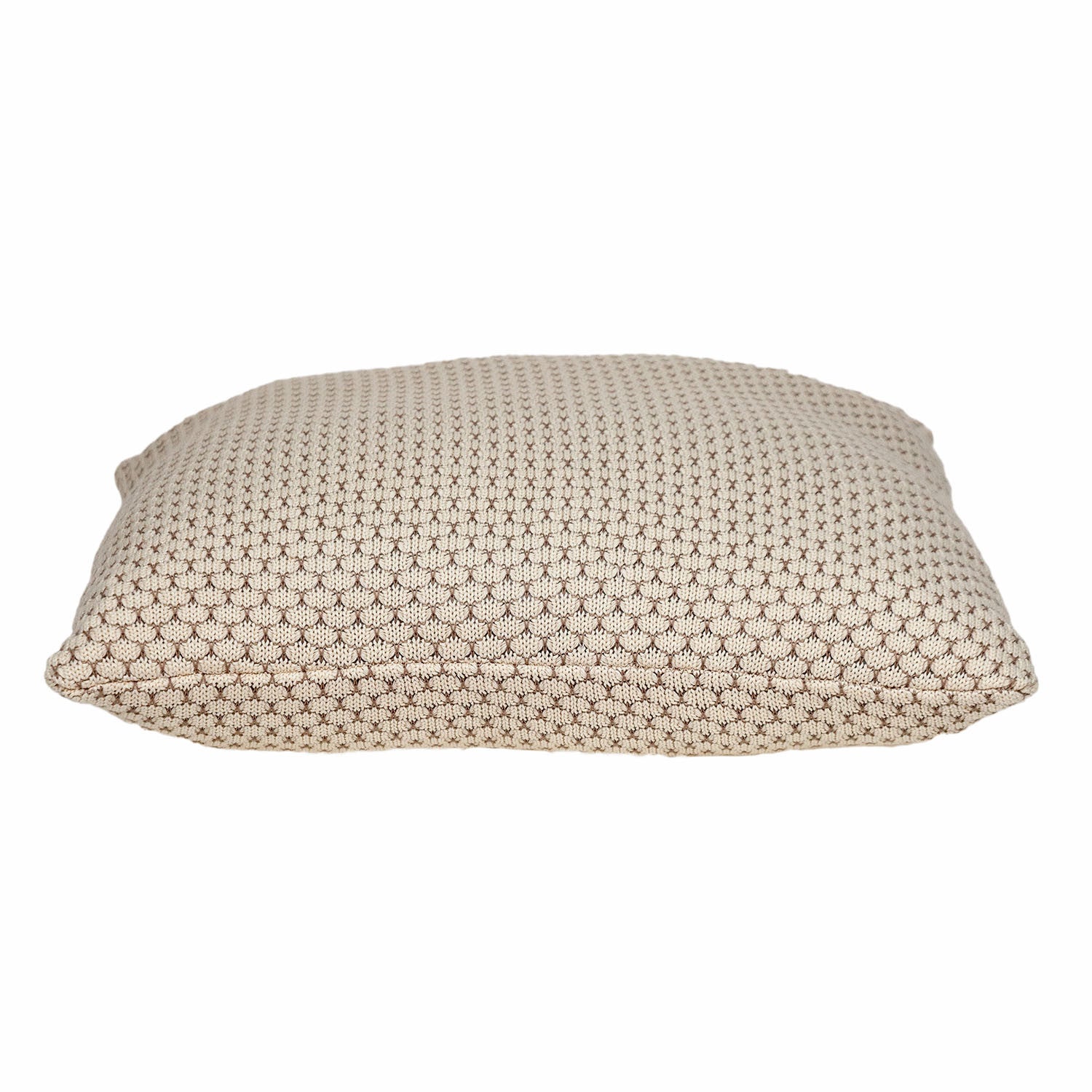 20" x 20" 米色和粉色編織方形特色抱枕