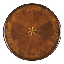 Medium Brown And Olive Ash Wood Round End Table With Shelf 26