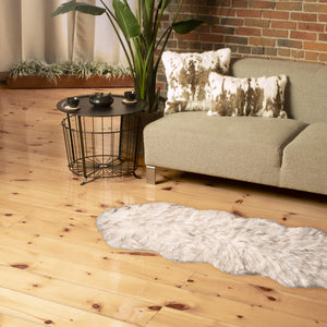 2' X 6' Ombre Chocolate Faux Fur Washable Non Skid Area Rug