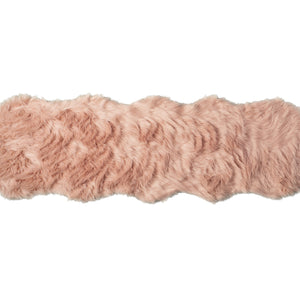 2' X 6' Dusty Rose Faux Fur Washable Non Skid Area Rug