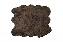 5' X 6' Chocolate Faux Sheepskin Non Skid Area Rug