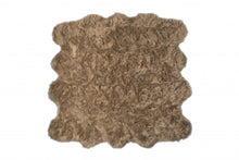 6' X 6' Tan Faux Fur Washable Non Skid Area Rug