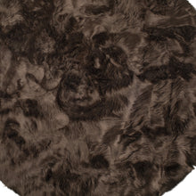 6' X 6' Chocolate Round Faux Fur Washable Non Skid Area Rug