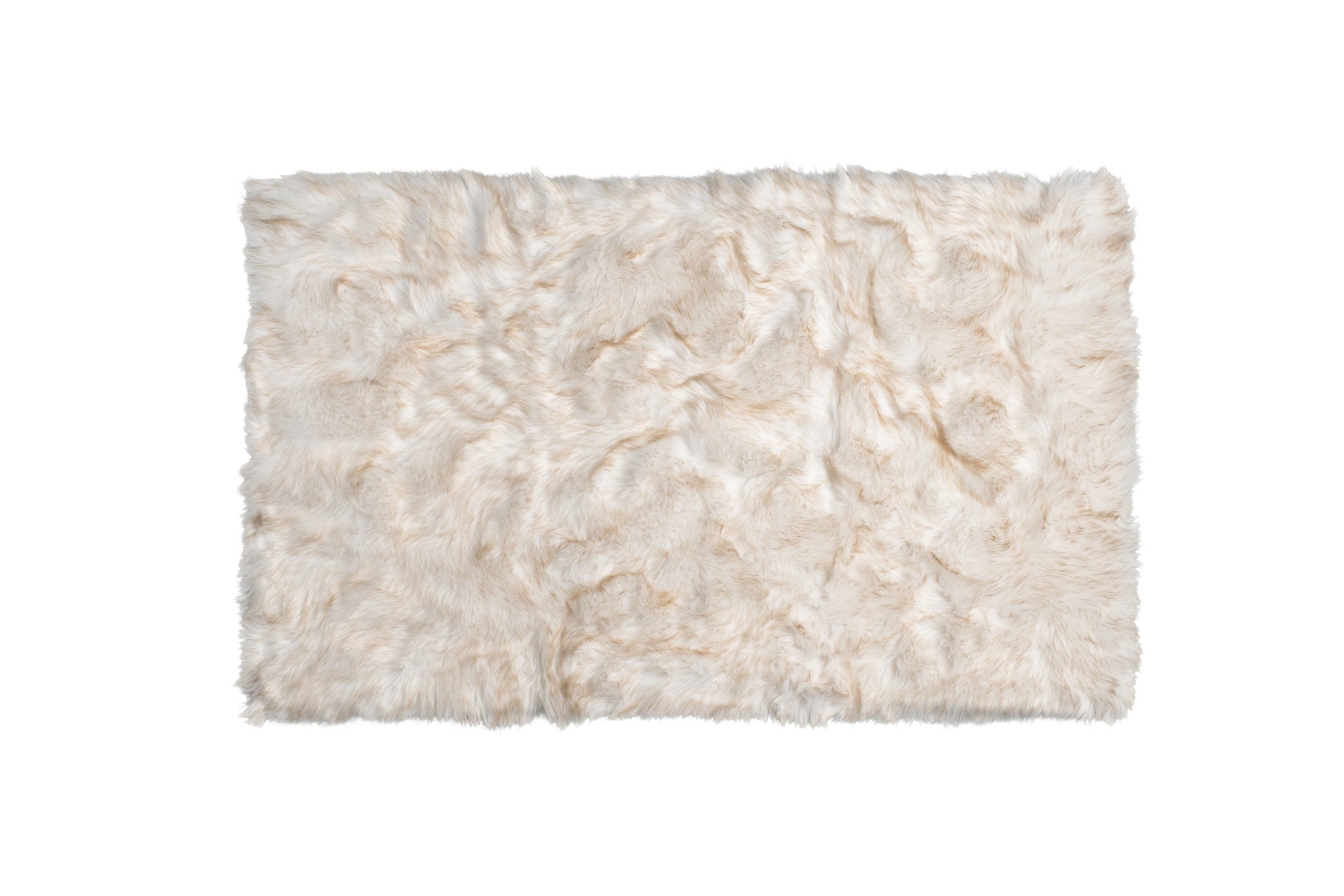 3' X 5' Ombre Tan Faux Fur Washable Non Skid Area Rug