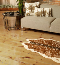 4'x 5' Off White And Brown Faux Cowhide Non Skid Area Rug