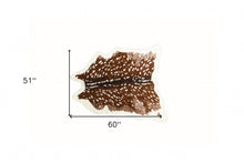 4'x 5' Off White And Brown Faux Cowhide Non Skid Area Rug