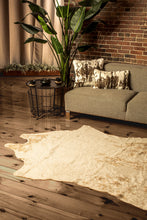 5' X 8' Off White And Silver Faux Cowhide Washable Non Skid Area Rug